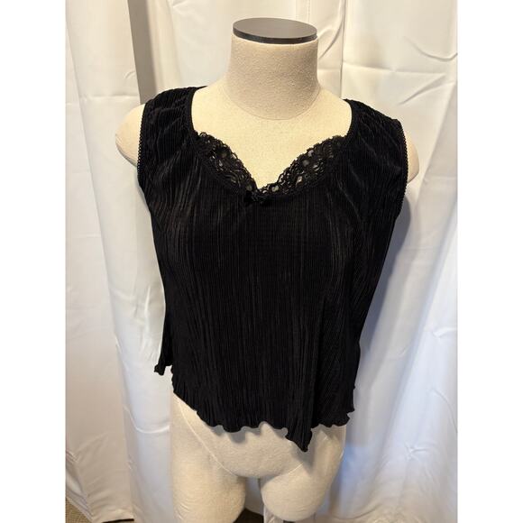 Vintage USA made Bay Studio feminine top Size M black - Picture 1 of 7